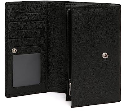 Hexagona - Portefeuille 1 volet - Compatible Cartes de crédit, CNI et permis de Conduire - pour Femme - Collection Confort - en Cuir