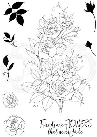 Pink Ink Designs Rambling Rose Clear Stempel-Set, A5