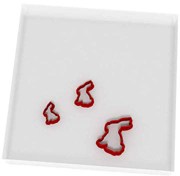 Custom Cutters Rabbit Shape Cutters | MINI/Tiny Plastic Cutter for Baking, Fondant, Clay, Pastry, Icing, Jewellery, Easter Bunny (1.5/2/3CM)