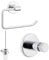 tesa® EXXCELLENT Gäste-WC Set, Toilettenpapierhalter ohne Deckel, Toilettenbürsten-Set, Handtuchhaken, Metall, verchromt