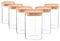 Argon Tableware Square Glass Storage Jars with Airtight Wooden Lids - 1100ml - 6 Pack - Modern Kitchen Container Preserving Jars for Pickling, Chutney, Jam, Coffee, Olives, Sugar, Spices