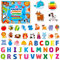 Magnetic Letters and Animals, Educational Learning Tool for Kids Word Recognition 52 Pieces Magnets Include 26 Colorful Alphabet Letters and Corresponding Cartoon Images