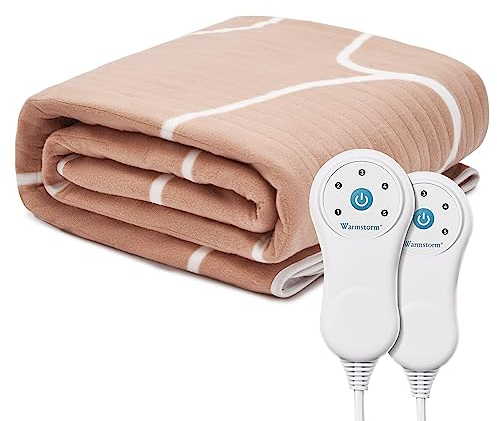 Warm Storm Electric Underblanket Super King Size with Dual Control 200x180cm,Fast Heat Up Heated Under blanket with 5 Heat Settings Machine Washable