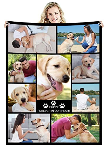 Zmkar Personalisierte Foto Decke Kuscheldecke FotoDecke Mit Eigenen Foto Text Benutzerdefinierte Geburtstag Hochzeit Geschenk Für Erwachsene Baby Haustier Familie Freunde (150x220cm, 9 Fotos)