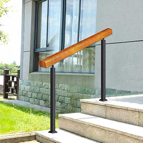 Lsoiup Solid Wood Handrail for Outdoor Steps, Interior Exterior Hand Rail Safety Railing for Garden Stairs, Elderly Kid Support Rod
