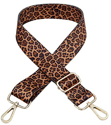 Verstellbarer 3.8cm Schultergurt,Leopard Breiter Taschengurt Schulterriemen Tragegurt Tasche Handtasche Trageriemen Längenr Gurt Verstellbar Mit Gold Karabiner Für Damen Mädchen,DIY Zubehör für Tasche