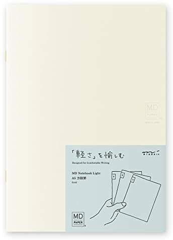 Midori 15305006 - Taccuino MD, formato A5, a righe quadrate, formato A5, confezione da 3, A