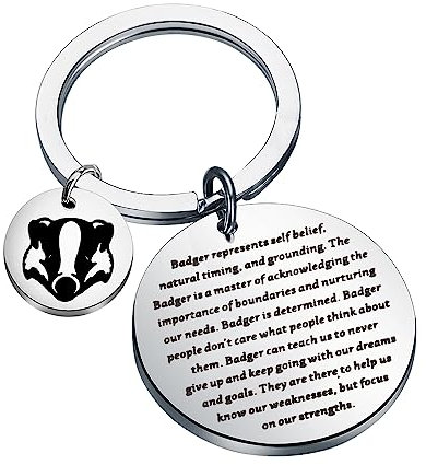 FAADBUK Dachs-Geschenk, inspirierendes Geschenk für Dachs-Liebhaber, Dachs-Schlüsselanhänger, Tierliebhaber, Dachs-Schlüsselanhänger, Small