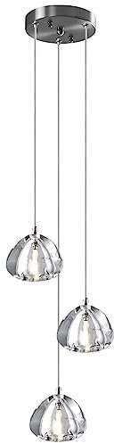 TPMAFF Moderne Regentropfen-Pendelleuchten, LED-Kristall-Kronleuchter, Unterputz-Kuppel-Hängelampe für Foyer, Eingangsbereich, Treppenhaus, Schlafzimmer, Deckenleuchte