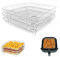 La Taille De La Première Couche Est De 21 * 21 * 4Cm, 3 Couches d'Une Hauteur De 9Cm, Grille De Fritteuse à Aix En 304 Acier Inoxydable, Grille Air Fryer, Panier Friteuse, Pour Airfryer (carré)
