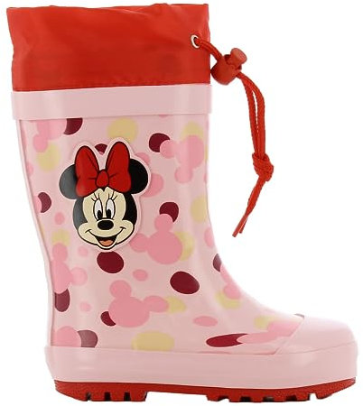 DISNEY MINNIE MOUSE - Stivali da pioggia per bambine da 1 a 6 anni, imbottiti, caldi, con motivo Minnie Mouse Minnie, impermeabili, scarpe da pioggia per bambini, comode per bambini, colore: Rosa