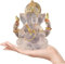Mersyn Lord Ganesha Statues, 5.51 H Hindu Elephant God Statue Sculpture White Resin, Indian Ganesha Idol Figurine Decoration Ornaments for Home, Office, Car, Garden