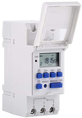 DEWIN Interruptor de Temporizador Programable con Pantalla LCD DC 24V Interruptor Temporizador Interruptor Horario,Repita 16 configuraciones de Encendido y Apagado
