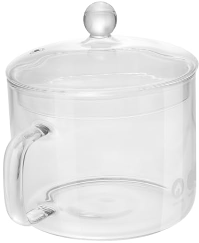 Zerodeko Ergonomic Handle Glass Cooking Pot Stew Pot Lid for Pasta Instant Noodles Health