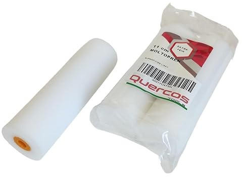 Quercos Lackierwalze 11cm Superfein 2 Stück Lackwalze, Schaumwalze, Lackrolle. Malerwalze. Farbwalze Lackrollen für Lacke wasserbasierte u. lösemittelhaltige (Schaum, 11 cm)