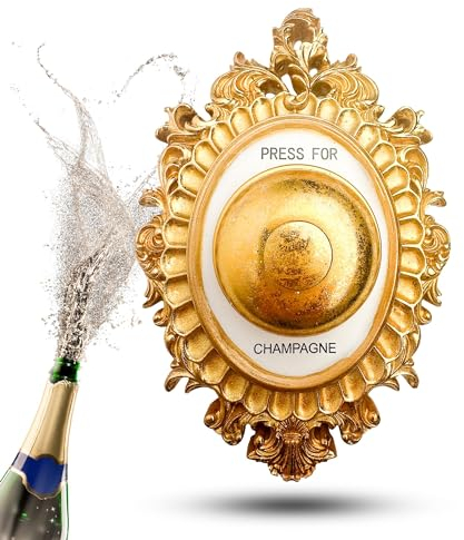 TOPANBIETER 999 Campanello per champagne, decorazione da parete, colore oro, ottima idea regalo per gli amanti dello champagne, in design elegante