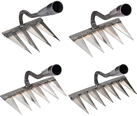 Garden Hark Gartenrechen Rechen Harke Rasenrechen | Metall Rechen Laubbesen Laubrechen Rasenrechen Traditionelles Gartenrechen Für Jäten/Lockern/Säen (ohne Stock)