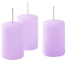 Cereria di Giorgio Risthò - Velas de 4 cm de diámetro, 7 cm de altura, color violeta y polvo - Paquete de 12 unidades