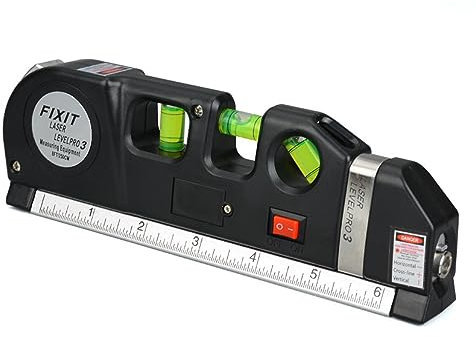 Laser Level Spirit Level Multipurpose Laser Level Kit Magnetic Cross Line Laser Level with 8FT/2.5M Tape Measure for Photos Frame Picture Hanging,Carpenter Door Frame Bricklayers Brick Wall Floor