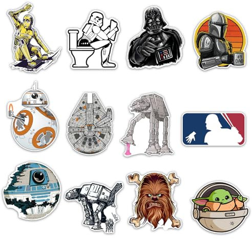 GTOTd Wars Movie Fridge Magnet Kühlschrankmagnet (12 Stück) Geschenke Merch Dekoration Stoßstangen Aufkleber Kühlschrank Metallmagnet Flexibel Wiederverwendbar Magnetisches Vinyl