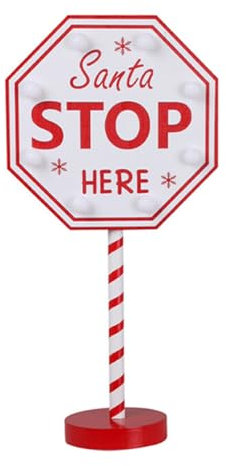 Magie di Natale Cartel de Navidad de MDF con luz LED decoración navideña (blanco)