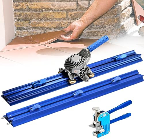Dfdieratve Tile Cutters Tile Cutter Machine, Large Format Tile Cutting Machine Manual Tile Cutter with Build-in Suction Cups Tile Push Knife Tile Plier, for 2.2m Large Tiles