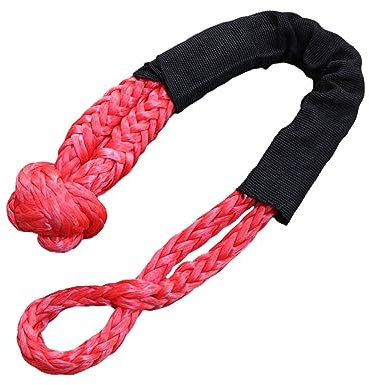 Car Trailer Tape Rope Synthetic Winch Line Ring Wear-resistant Recovery Tow Strap Off Road Hook Winch Rope For Trailer Off Road - Light and Strong(Rosso)