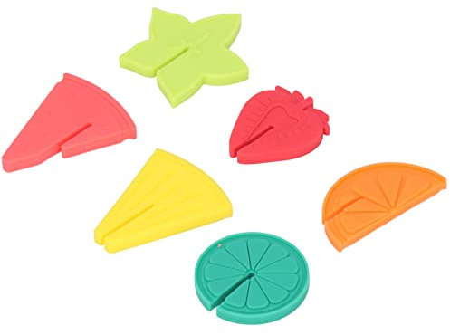 Yctze Rotulador de Vidrio de Silicona, 6 uds., Marcador de Vidrio, Diseño de Frutas de Silicona, Etiquetas Reutilizables para Vasos de Bebidas para Fiesta, Etiqueta de Vidrio para