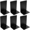 6 Stück Buchstütze aus Metall, 19.5x13.5x10cm Buchhalter Regal mit Rutschfester Matte Buchstütze, Buchhalter Leseständer, für Schule, Zuhause, Bibliothek und Büro, Schwarz