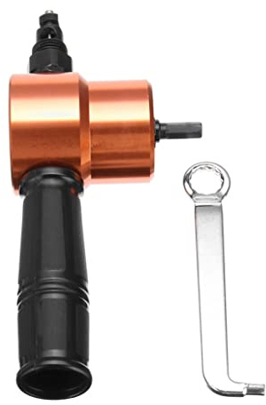 Power Drill Nibbler Double Head Metal Sheet Nibbler Drill Attachment with Wrench Parts Orange