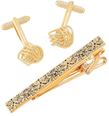 arricraft Set Aus Manschettenknöpfen Und Krawattenklammer Aus Metall Manschettenknöpfe Aus Goldenem Messing Originelle Manschettenknöpfe Und Krawattennadel Geschenke Für Bekleidungszubehör