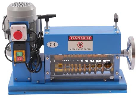 Fridgestea Automatic Wire Stripper with 11 Holes, Manual Cable Stripping Machine, 10 Blades, Stripping Dia 1.5-38mm, 20 m/min, 370W