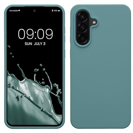 kwmobile Hülle kompatibel mit Samsung Galaxy A56 5G Hülle - Silikon Handy Case - Handyhülle weiche Oberfläche - kabelloses Laden - Arctic Night