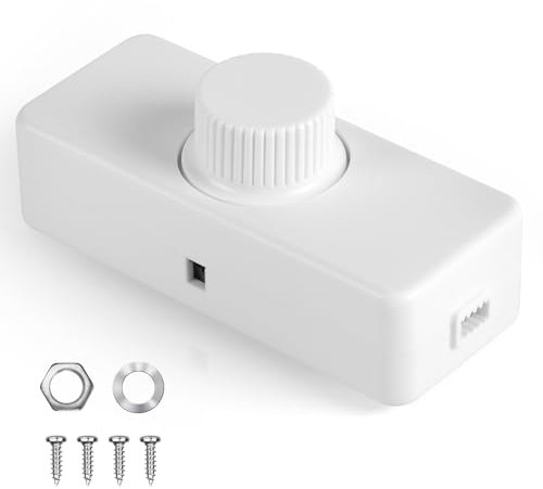 AXFEE Variateur d'intensité LED pour lampes LED, Blanc Variateur d'intensité, Puissance Réglable 3-100 W, AC 220-240 V/50 Hz, Variateur d'intensité LED Interrupteur Rotatif, pour Salon Chambre