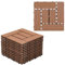 Gimisgu WPC Terrassenfliesen, 30x30cm WPC Fliesen 55er Set für 5 m² Balkonfliesen Klickfliesen mit Klick-System, Bodenbelag für Balkon Terrasse, Wetterfest mit Drainage, Braun
