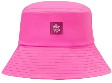 Turtle Fur Kids Sun Splash Sun Hat - Colorful UPF 50+ Bucket Hat - Soft, Lightweight 360° Protection from Sun and Rain - Hot Hot Pink