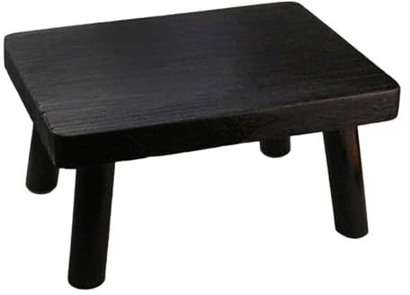 ULTECHNOVO Japanischer Niedriger Holzhocker und Kleiner Rechteckiger Beistelltisch aus Stabilem Holz für Erkerfenster und Gemütliche Teestuben mit Rustikalem Charme