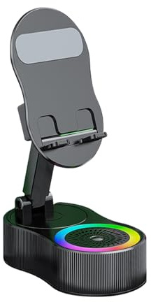 Vmiorzq Handyhalter mit Lautsprecher - Induktiver Audio Ständer Mit Beleuchtung Für Telefone - Tablet Halterung Klangbasis Für Wohnheim Urlaub Schlafzimmer Apartment Livestream