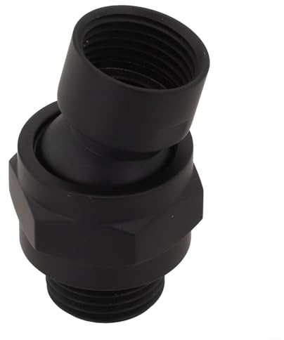 EffiFish Duschkopf-Anschluss, Drehgelenk, Kugelgelenk, Messing, Wasserdurchfluss, verstellbarer Winkel, G1/2-Gewinde, gebürstet, silberfarben, schwarz