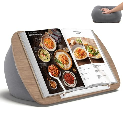 Sitzsack Buchständer, Weicher Schoßtisch für Bett & Couch & Schreibtisch, Bequemer Kissen Ideal für Bücher, Kompatibel mit Handy Laptop Tablet, Geschenk für Bücherliebhabe