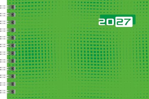 rido/idé 7017107017 Taschenkalender Mod. Septimus 2027 A6 quer, Papier, grün