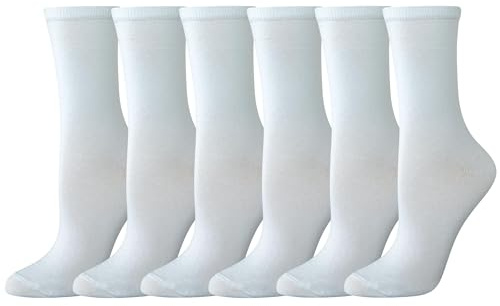 Amazon Essentials Chaussettes Mi-mollet, Coton Femme, 6 Paires