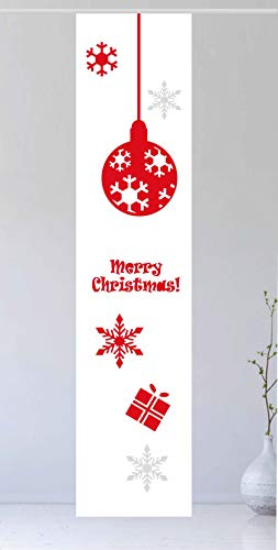 gardinen-for-life Flächenvorhang Jul Red 2 - Gr.60 x 245 cm toller Schiebevorhang - tolles Weihnachtsmotiv - skandinavische Stimmung Schiebegardine