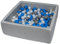 Velinda Bällebad Ballpool Kugelbad Bällchenbad Kinder-Pool mit 200 Bällen/90x90cm (Farbe der Bälle: perlweiß, blau, grau)