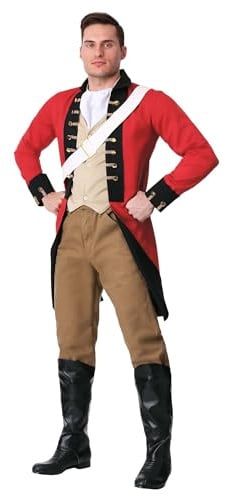 Adult British Redcoat Fancy Dress Costume Large