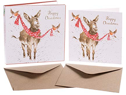 Wrendale Designs Luxuriöse Weihnachtskartenbox mit Esel-Motiv