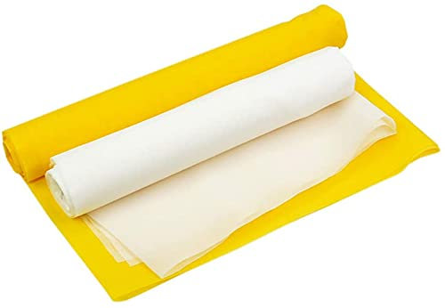 Maille sérigraphiée 100/110/120/140/160/180/200/250/300 - Blanc et jaune pour équipement de sérigraphie, accessoires de peinture, tissu polyester 110M/43T White