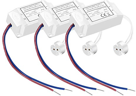 Trasformatore per LED Lampadina MR16 G4 LED Transformer Driver 240V-12VDC Confezione da 3