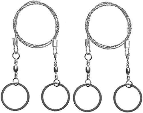 Longsing Scie à Fil d'acier de Survie Scie à Fil de Poche 2 pièces Idéal pour l'équipement de Survie Camping Chasse Arbre de Coupe Kit d'urgence Chaîne d'outils