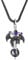 Cherbijou Dragon Sword Necklace Cool Jewelry for Men Brass Punk Monster Wing Necklace Silver Sword and Black Dragon Cross Pendant with Birthstone, 30*60MM, Copper Cubic Zirconia, Amethyst